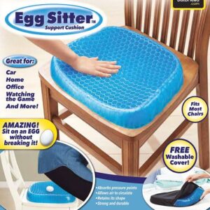 (NW00044) (With black cover) - Non Slip Egg Sitter Gel Seat Cushion Soft Sitting Support Pad Cushion for Car and Office Chair Seat Pads Breathable Honeycomb Bike seat foam