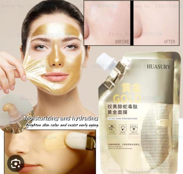 Retinol Snake Venom Peptide Gold Mask Moisturizing Anti-aging Anti-wrinkle Brightening Oil Control Mask Skin Care 100g (NW000134)