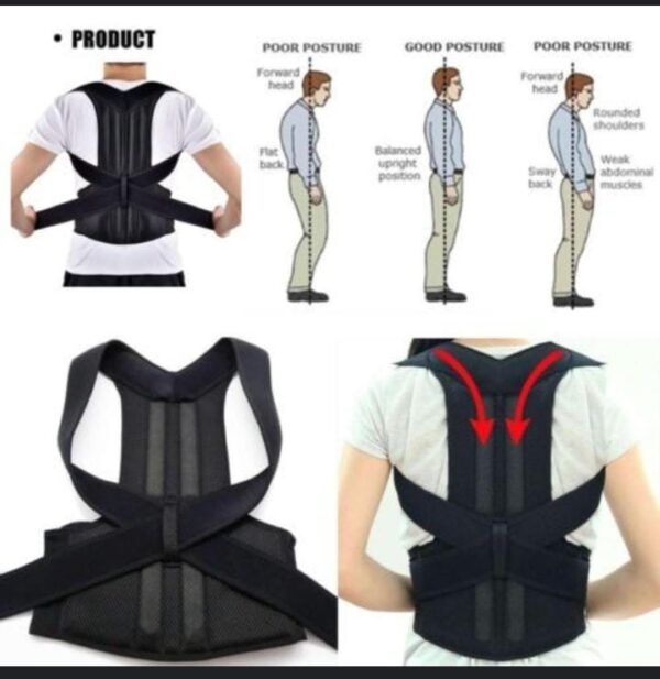 (NW000262)Back Posturm Spine Support Belt Adjustable Adult Corset Posture Correction Belt Body Health Care (large) (without box)